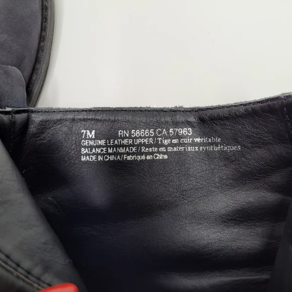 BP Navy Blue Leather Block Heeled Side Zipper Ankle Booties Size 7 - Picture 12 of 13